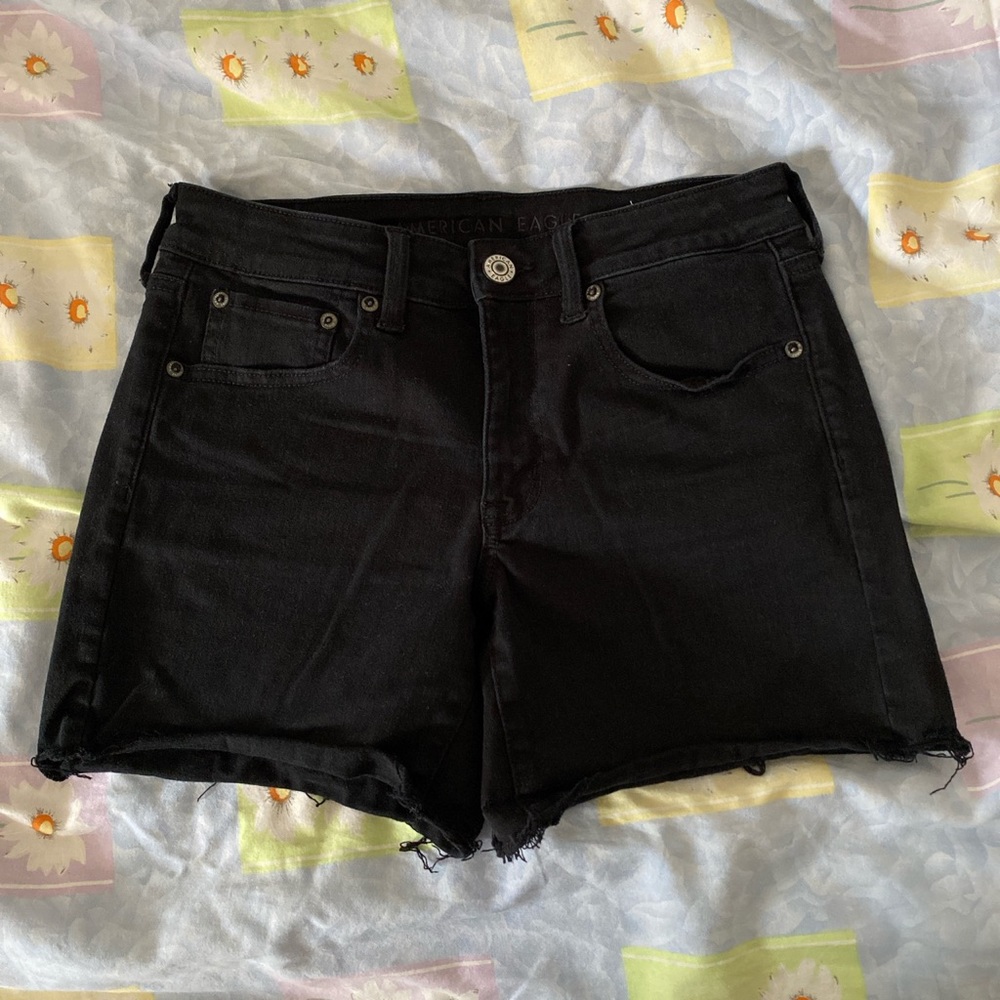 American Eagle Black Midi Shorts